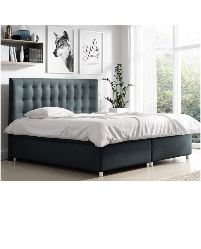 Bella continental bed 140x200, upholstered, mattress, mattress cover, container - Image 5