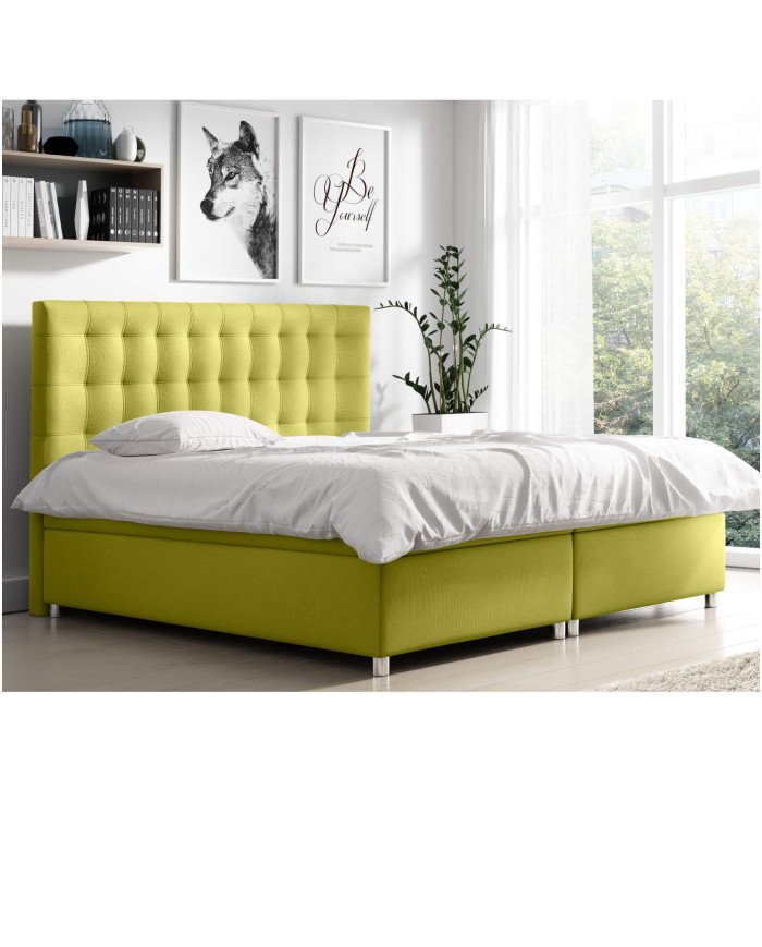 Bella continental bed 140x200, upholstered, mattress, mattress cover, container