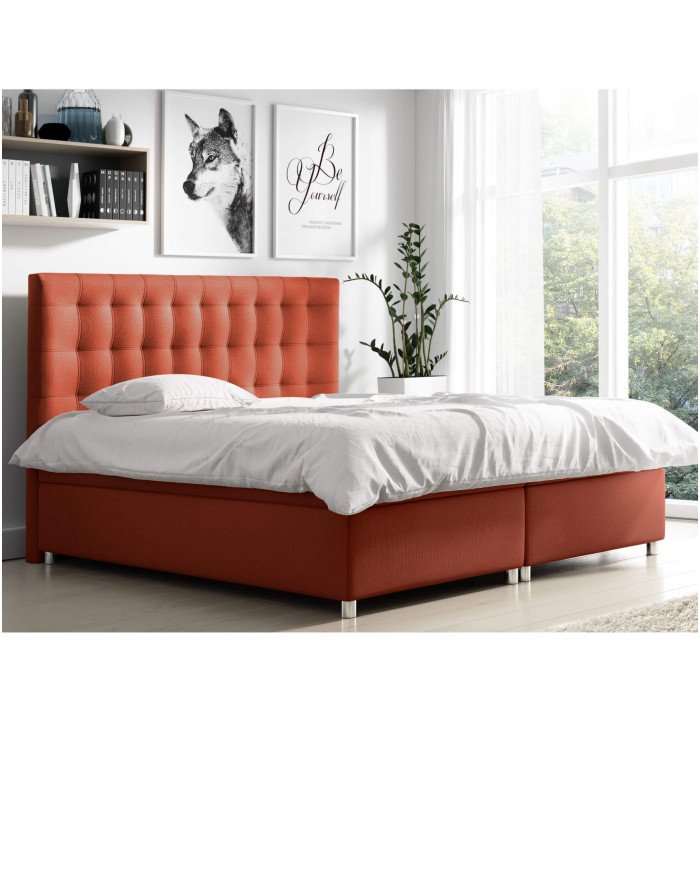 Bella continental bed 160x200, upholstered, mattress, mattress cover, container - Image 5