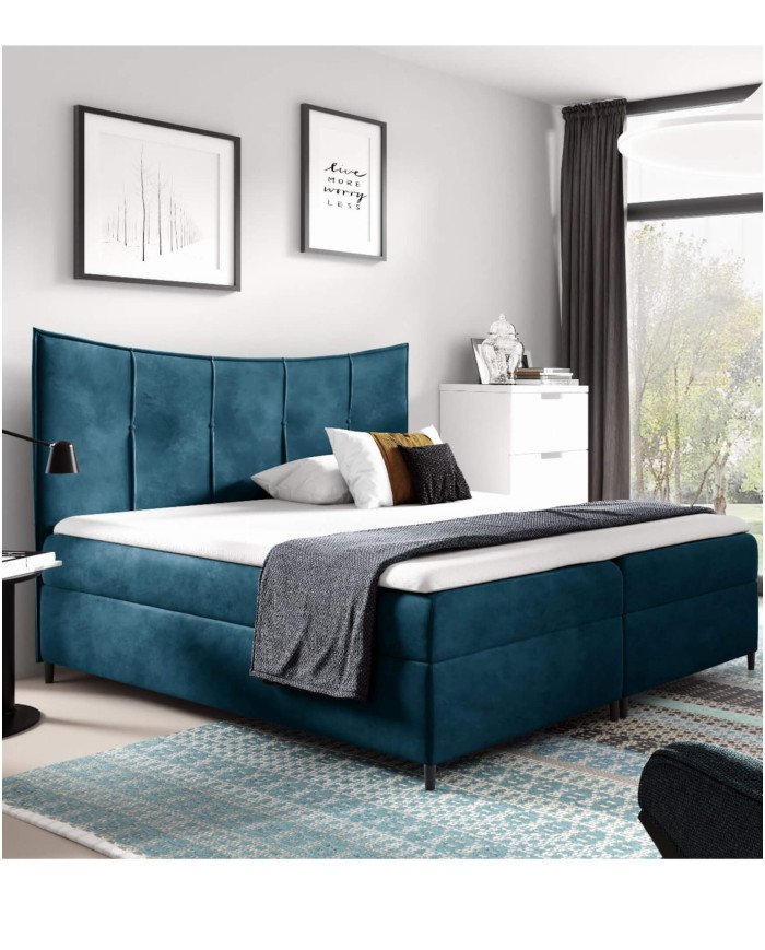 Bergamo continental bed 120x200, upholstered, mattresses, mattress with cover, container - Image 3