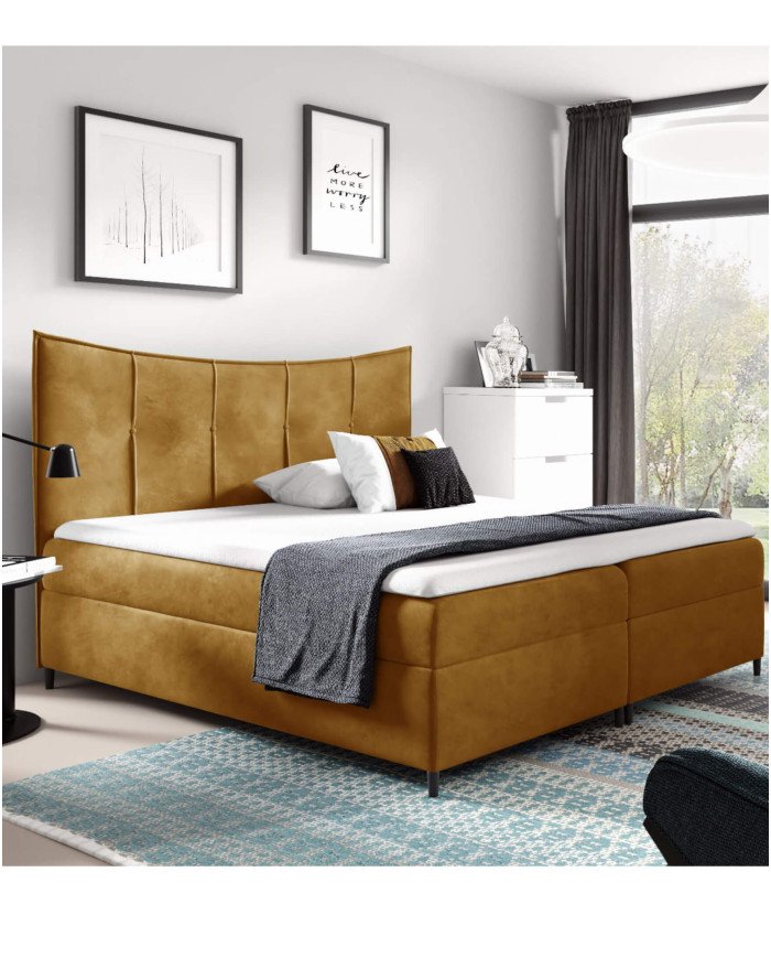 Bergamo continental bed 120x200, upholstered, mattresses, mattress with cover, container - Image 5