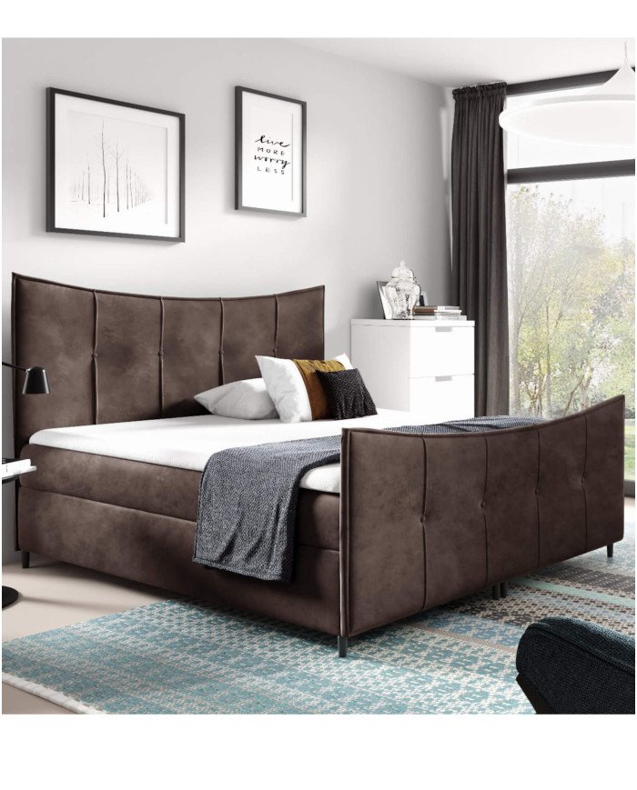 Continental bed Bergamo Lux 200x200, upholstered, mattresses, mattress topper, container - Image 3
