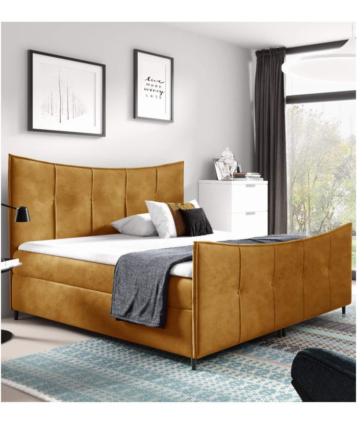 Continental bed Bergamo Lux 200x200, upholstered, mattresses, mattress topper, container - Image 6