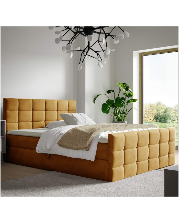 Berlin continental bed 200x200, upholstered, mattresses, mattress with cover, container - Image 3