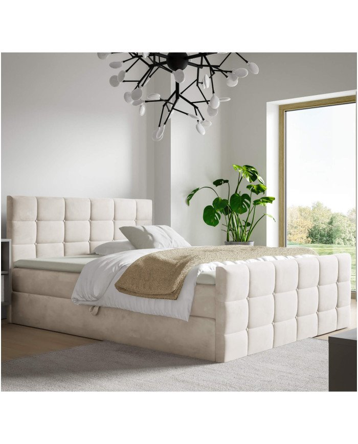 Berlin continental bed 200x200, upholstered, mattresses, mattress with cover, container - Image 5