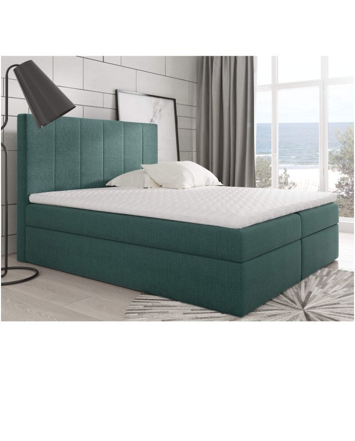 Bono continental bed 120x200, upholstered, mattress, mattress cover, container - Image 2
