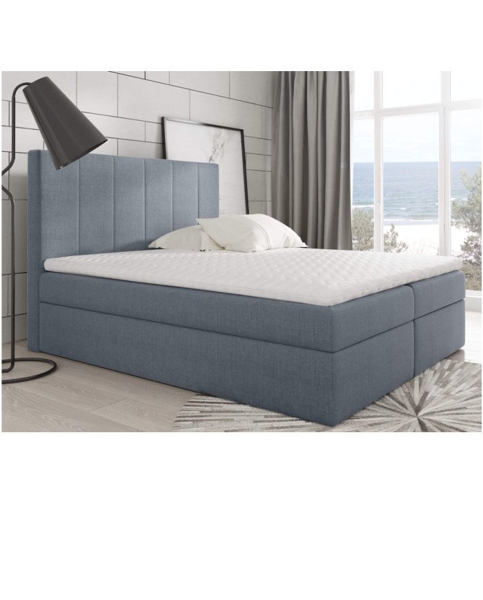 Bono continental bed 140x200, upholstered, mattress, mattress cover, container - Image 3