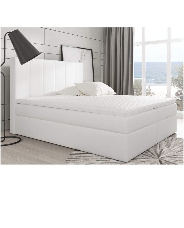Bono continental bed 180x200, upholstered, mattress, mattress cover, container - Image 5