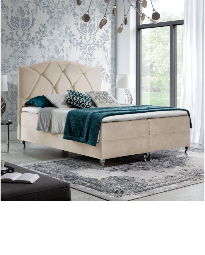 Brando continental bed 120x200, upholstered, mattress, mattress cover, container - Image 2