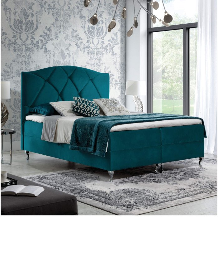 Brando continental bed 120x200, upholstered, mattress, mattress cover, container - Image 3