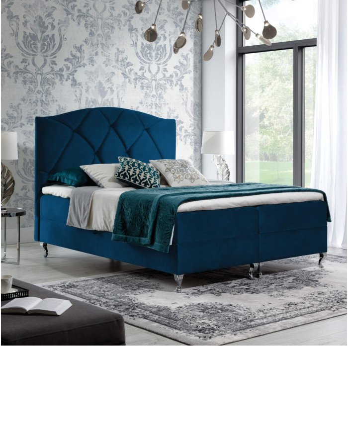 Brando continental bed 120x200, upholstered, mattress, mattress cover, container - Image 4