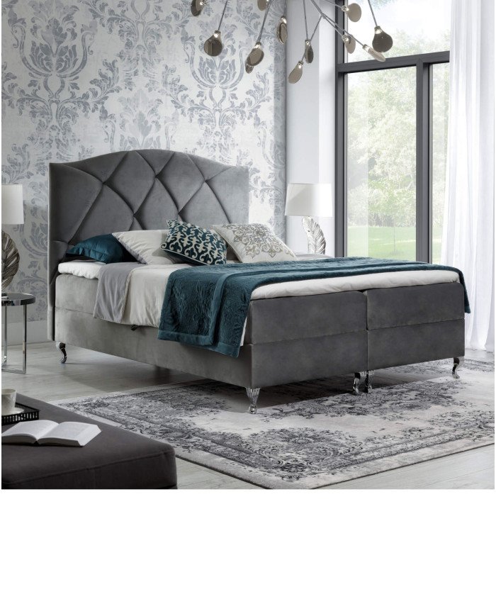 Brando continental bed 120x200, upholstered, mattress, mattress cover, container - Image 5