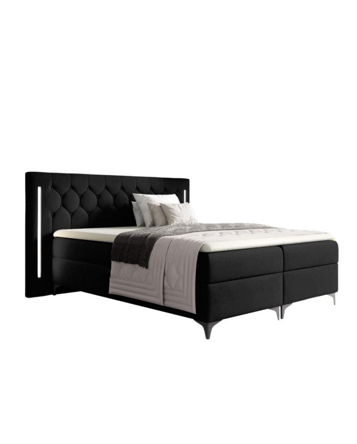 California continental bed 140x200, with lighting, upholstered, mattresses, mattress cover, container