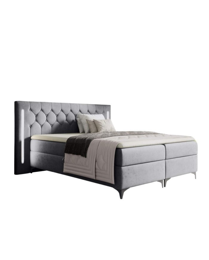 California continental bed 180x200, with lighting, upholstered, mattresses, mattress cover, container - Image 2