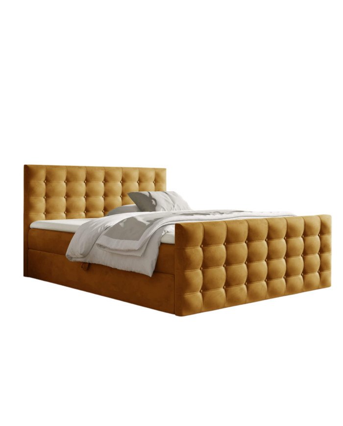 Calvani continental bed 140x200, upholstered, mattresses, mattress with cover, container - Image 7