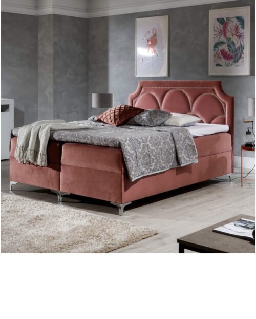 “Caschmire” continental bed 140×200, upholstered, mattress, mattress cover, container