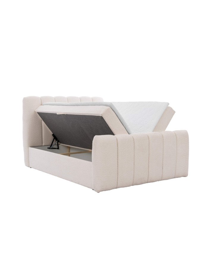 Chloe continental bed 140x200, upholstered, mattress, mattress cover, container - Image 2