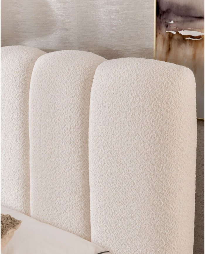 Chloe continental bed 140x200, upholstered, mattress, mattress cover, container - Image 4
