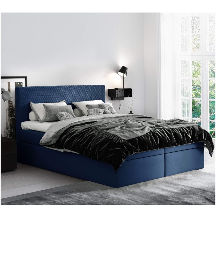 Cosmo continental bed 160x200, upholstered, mattress, mattress cover, container - Image 5