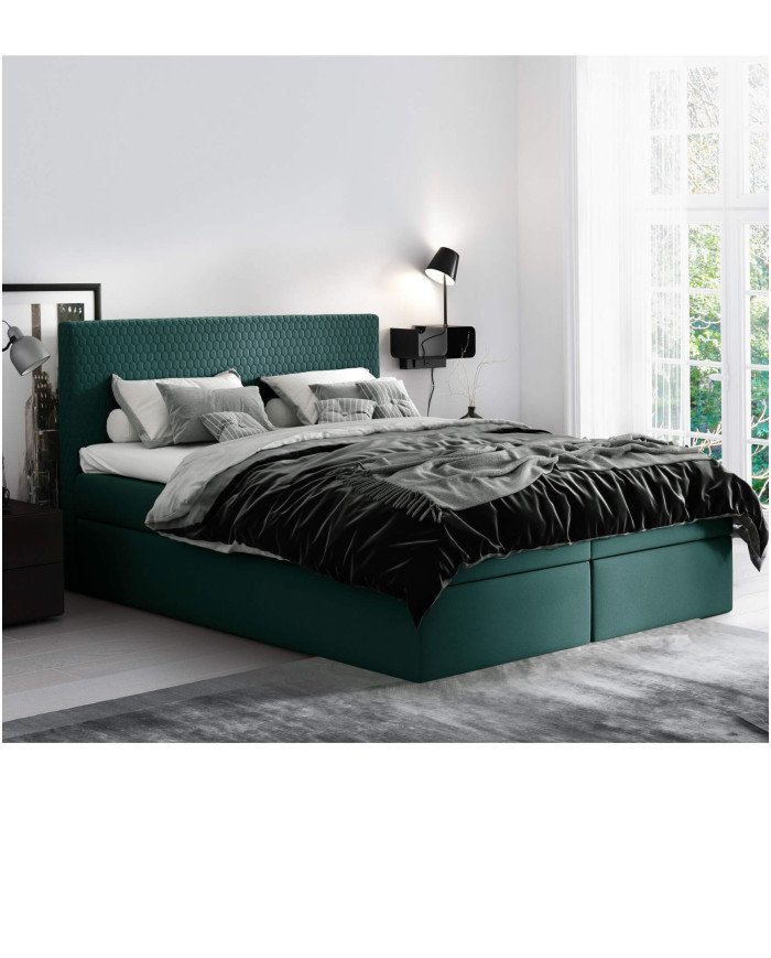 Cosmo continental bed 160x200, upholstered, mattress, mattress cover, container