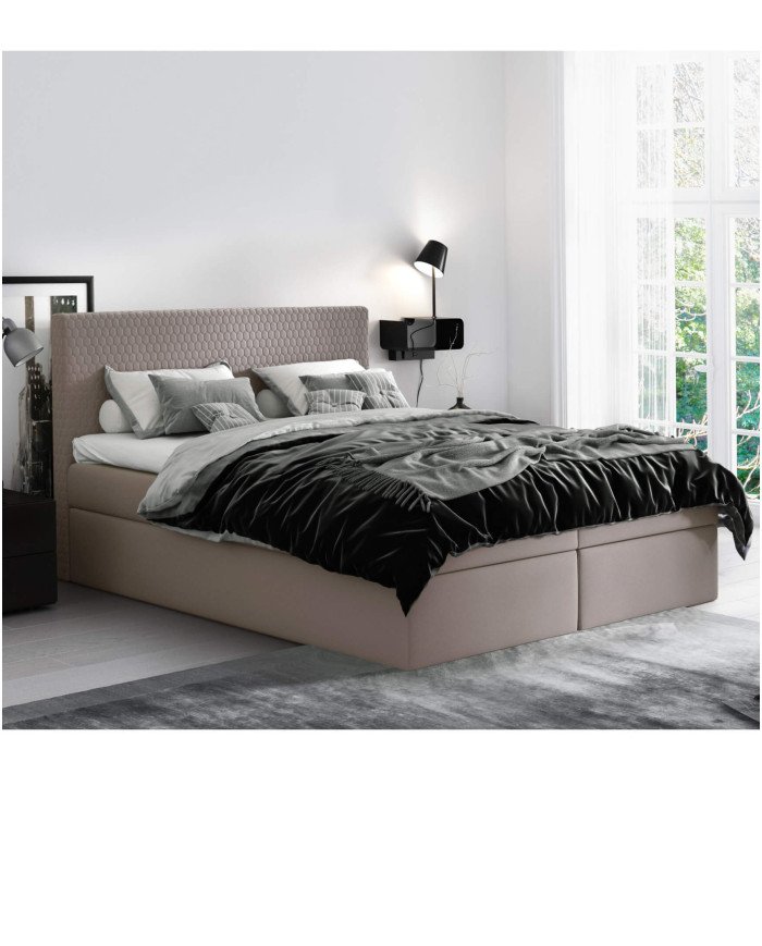 Cosmo continental bed 200x200, upholstered, mattress, mattress cover, container - Image 2