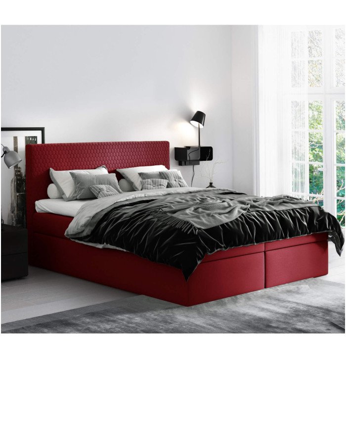 Cosmo continental bed 200x200, upholstered, mattress, mattress cover, container - Image 3