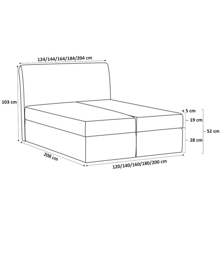 Cosmo continental bed 200x200, upholstered, mattress, mattress cover, container - Image 7