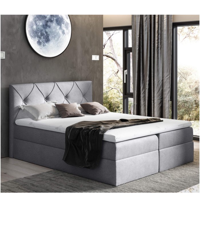 Crystal continental bed 200x200, upholstered, mattress, mattress cover, container - Image 3