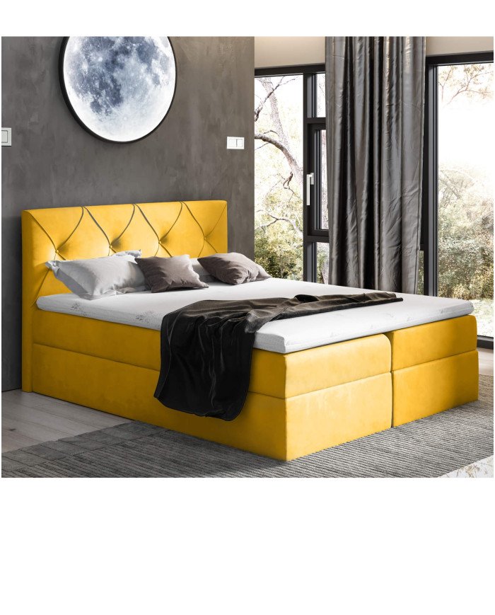 Crystal continental bed 200x200, upholstered, mattress, mattress cover, container - Image 4