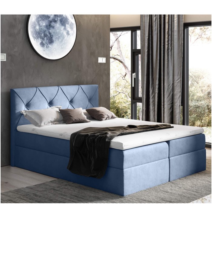 Crystal continental bed 200x200, upholstered, mattress, mattress cover, container - Image 5
