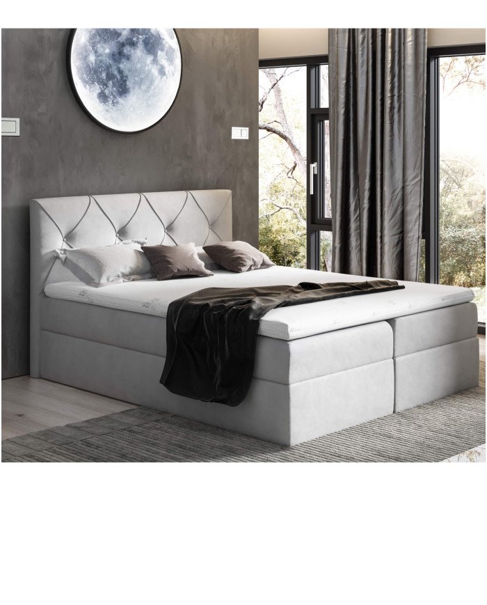 Crystal continental bed 200x200, upholstered, mattress, mattress cover, container - Image 7