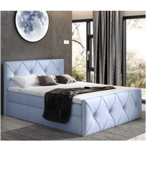 Crystal Lux continental bed 120×200, upholstered, mattress, mattress cover, container