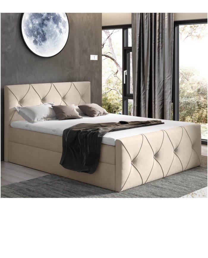 Crystal Lux continental bed 180x200, upholstered, mattress, mattress cover, container - Image 3