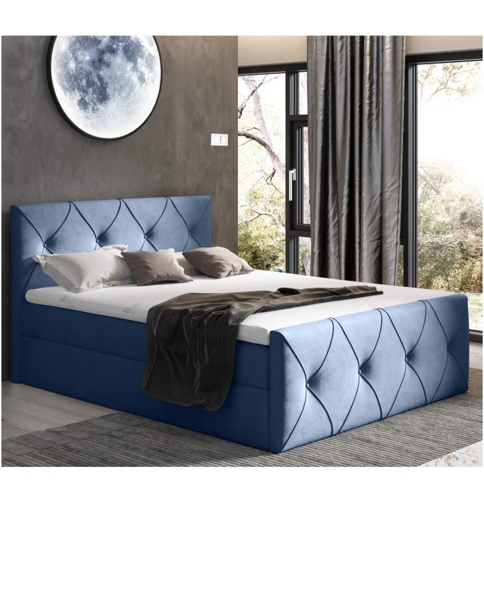 Crystal Lux continental bed 180x200, upholstered, mattress, mattress cover, container - Image 5
