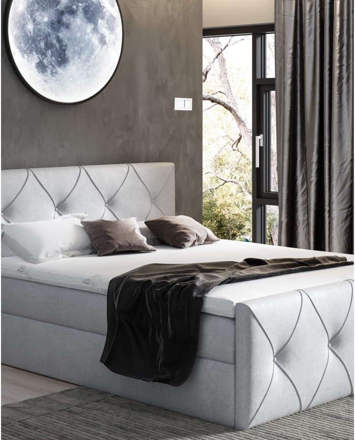 Crystal Lux continental bed 180x200, upholstered, mattress, mattress cover, container - Image 6