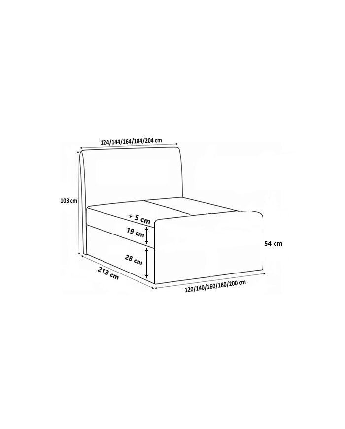Crystal Lux continental bed 180x200, upholstered, mattress, mattress cover, container - Image 7