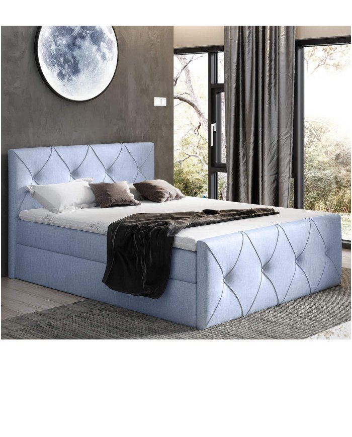 Crystal Lux continental bed 180x200, upholstered, mattress, mattress cover, container