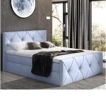 Crystal Lux continental bed 200x200, upholstered, mattress, mattress cover, container