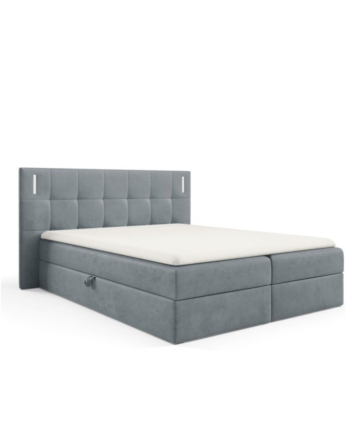 Denver continental bed 120x200, with lighting, upholstered, mattresses, mattress, mattress cover, container - Image 3