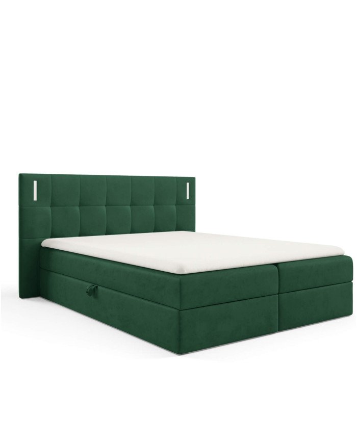 Denver continental bed 120x200, with lighting, upholstered, mattresses, mattress, mattress cover, container - Image 4