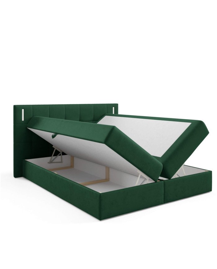 Denver continental bed 120x200, with lighting, upholstered, mattresses, mattress, mattress cover, container - Image 5