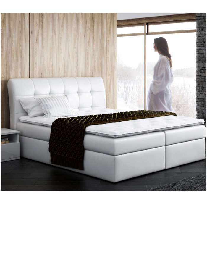 Diego continental bed 160x200, upholstered, mattress, mattress cover, container - Image 4
