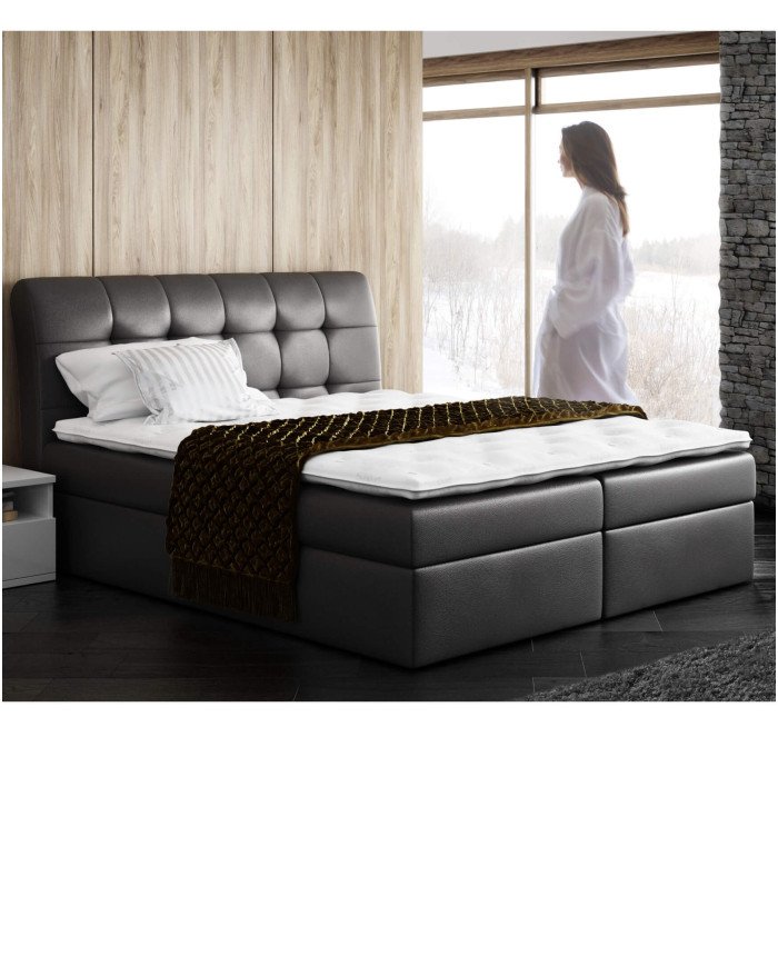 Diego continental bed 160x200, upholstered, mattress, mattress cover, container - Image 6