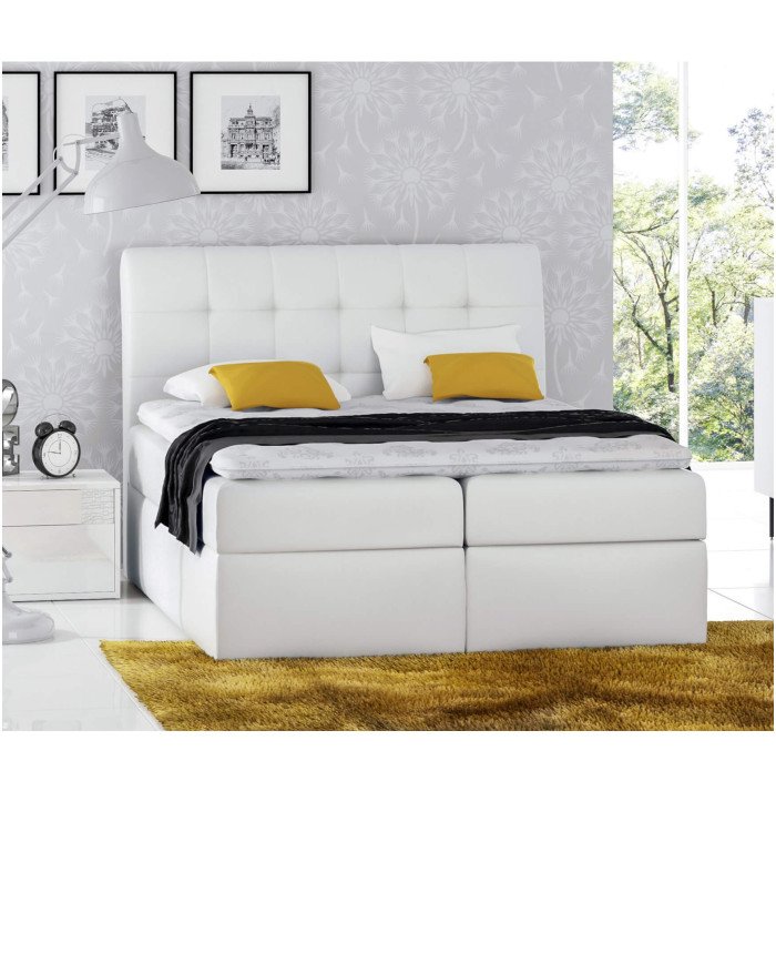 Diego continental bed 200x200, upholstered, mattress, mattress cover, container - Image 2