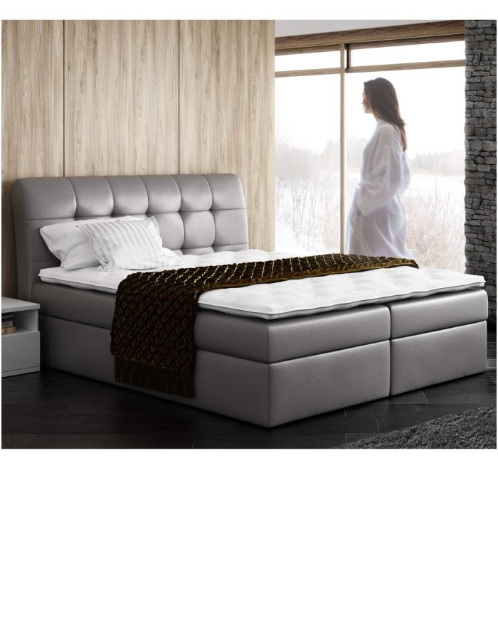 Diego continental bed 120x200, upholstered, mattress, mattress cover, container - Image 5