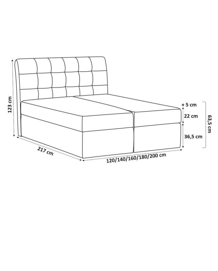 Diego continental bed 120x200, upholstered, mattress, mattress cover, container - Image 7