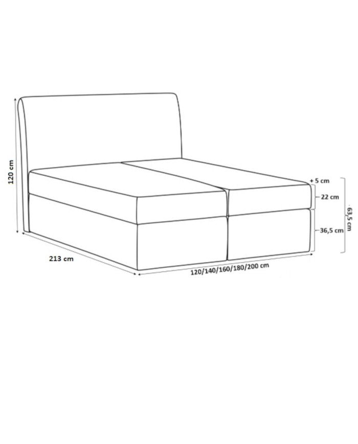 Enzo continental bed 160x200, upholstered, mattress, mattress cover, container - Image 7
