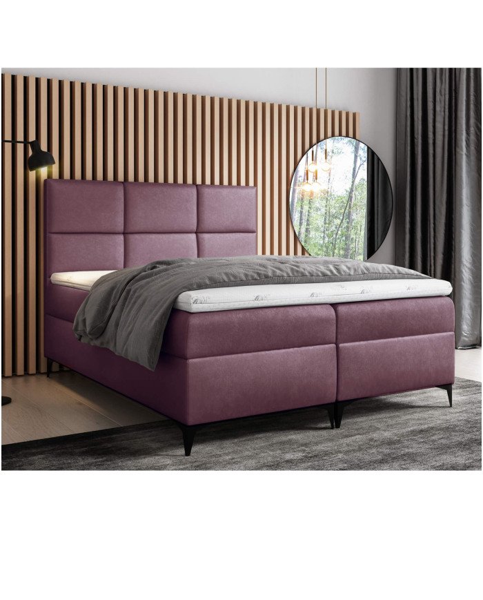 "Fava" continental bed 120x200, upholstered, mattress, mattress cover, container - Image 2