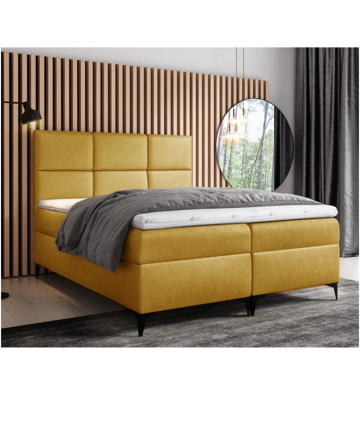"Fava" continental bed 120x200, upholstered, mattress, mattress cover, container - Image 3
