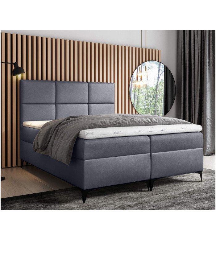 "Fava" continental bed 120x200, upholstered, mattress, mattress cover, container - Image 5